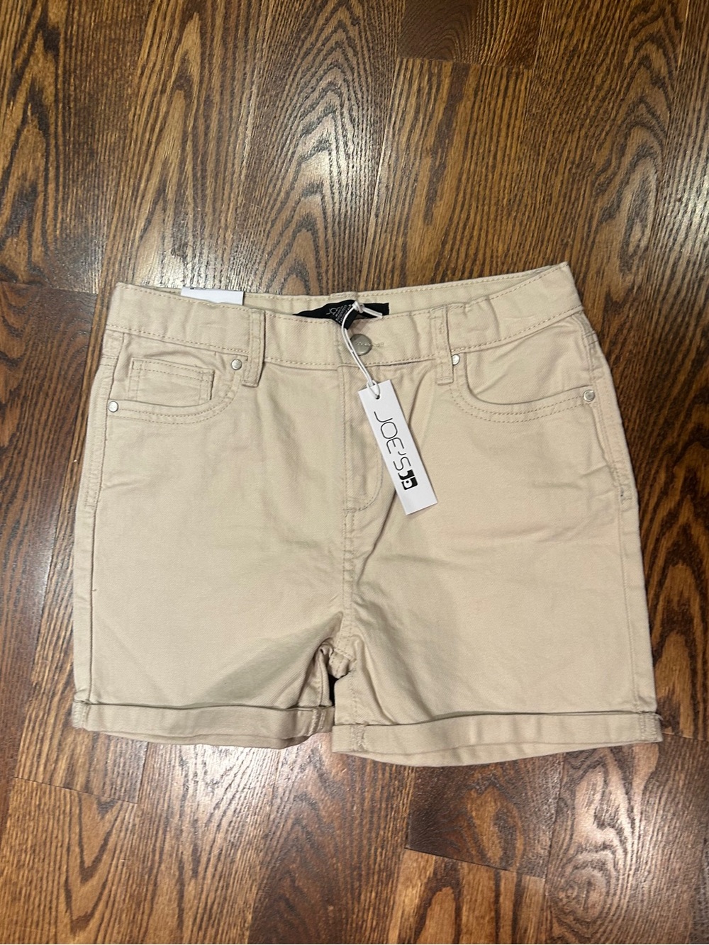 NWT Joe's Jeans Girls Tan Roll-Cuff Shorts Adjustable Waist - Brand New Sz 16